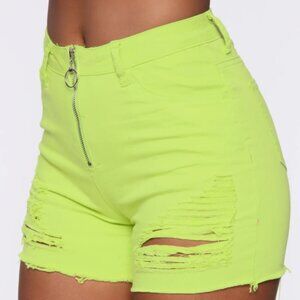 American Bazi Distressed Neon Shorts Size Large